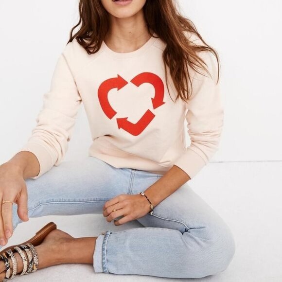 Madewell Tops - Madewell x Charity Water Heart Recycling Long Sleeve Sweatshirt Pullover Top